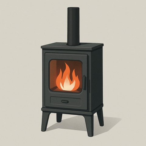Holzofen Illustration